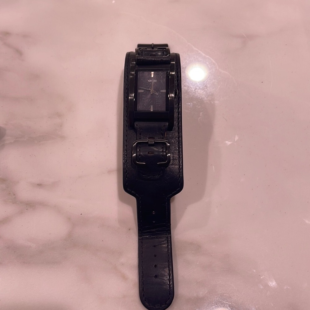 Guess Watch with Leather Cuff